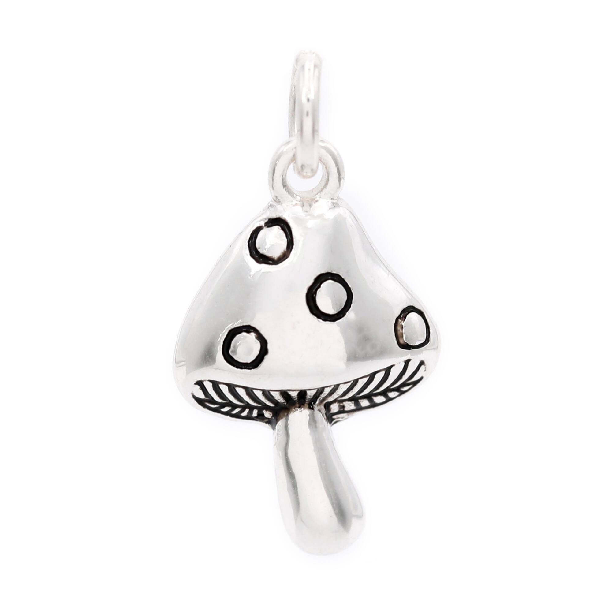 Silver Plated Mushroom Charm by Bead Landing™